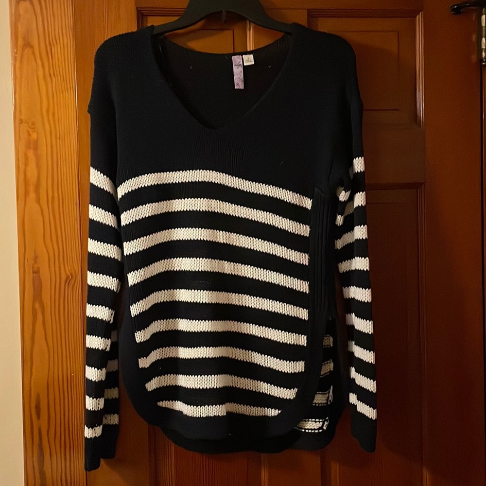 Navy and White Striped Sweater
